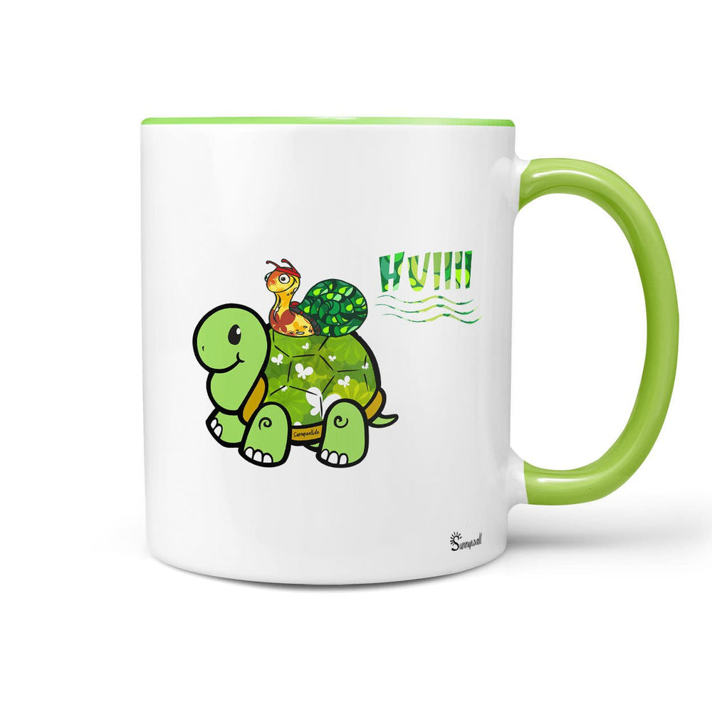 Tasse Schildkröte Schnecke – Lustige Kinder-Tasse mit Huuuui-Motiv - Sunnywall - Individualität trifft Design