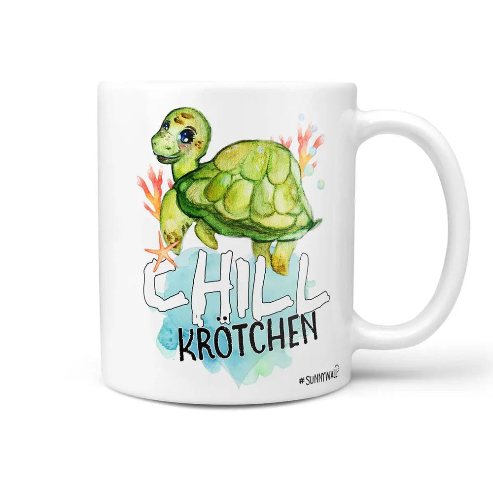 Tasse Schildkröte Spruch Chill Krötchen mit Trinchen-Motiv - Sunnywall - Individualität trifft Design