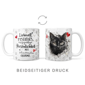 Tasse Schwarze Katze mysteriös & einzigartig - Katzenrassen Kollektion - Sunnywall - Individualität trifft Design