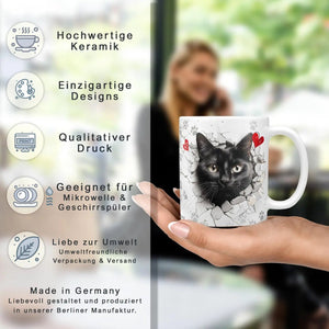 Tasse Schwarze Katze mysteriös & einzigartig - Katzenrassen Kollektion - Sunnywall - Individualität trifft Design