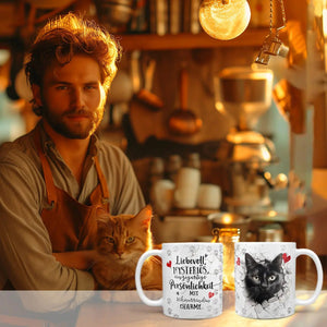 Tasse Schwarze Katze mysteriös & einzigartig - Katzenrassen Kollektion - Sunnywall - Individualität trifft Design