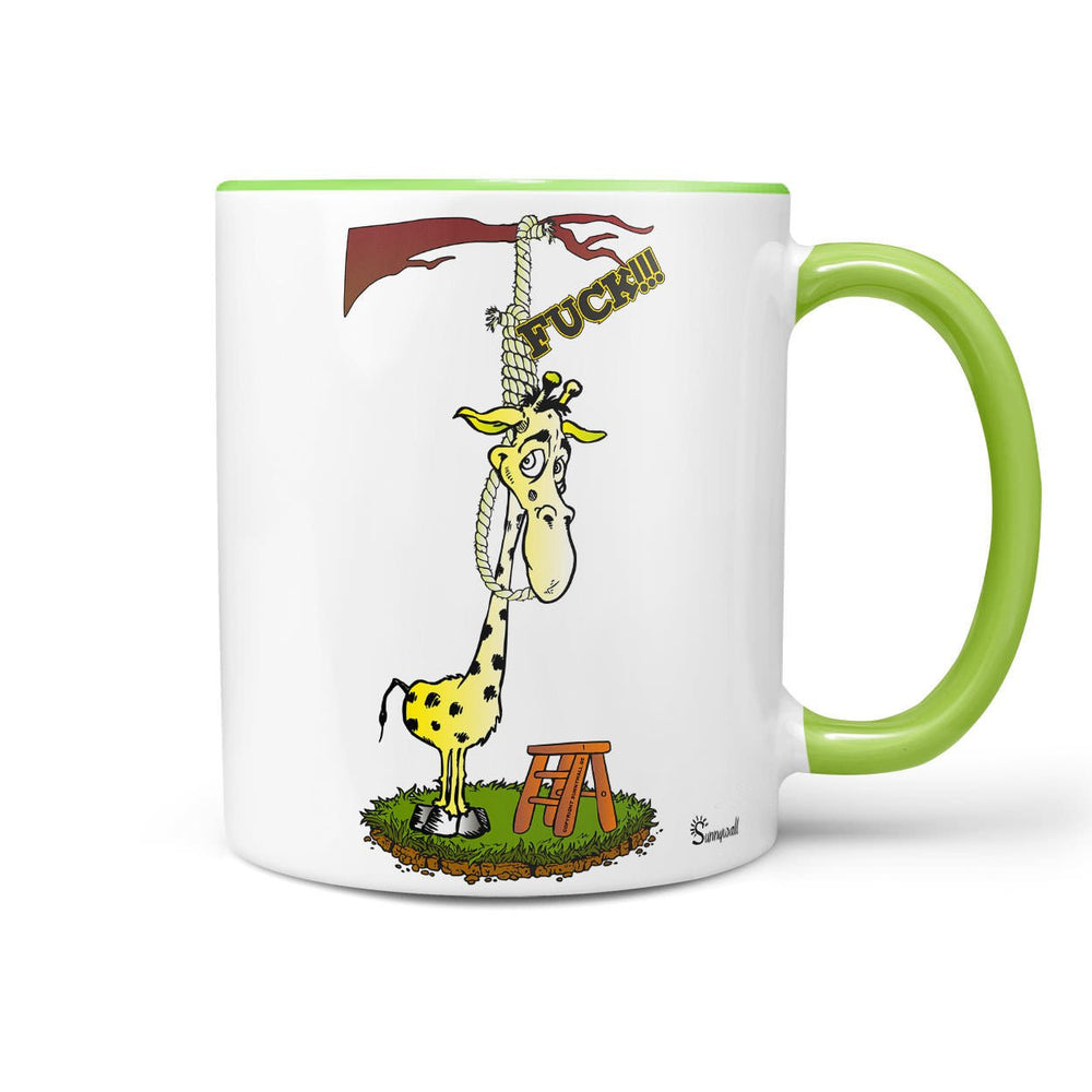 Tasse schwarzer Humor Giraffe mit Strick – Galgenwitz mit langen Hals - Sunnywall - Individualität trifft Design