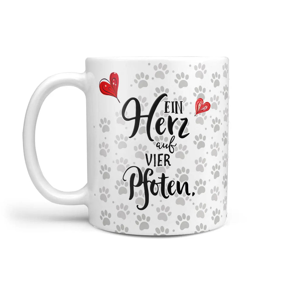 Tasse Shiba Inu Ein Herz auf vier Pfoten - Hunderassen Kollektion - Sunnywall - Individualität trifft Design
