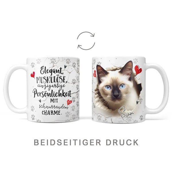 Tasse Siamkatze Siam elegant & charmant - Katzenrassen Kollektion - Sunnywall - Individualität trifft Design
