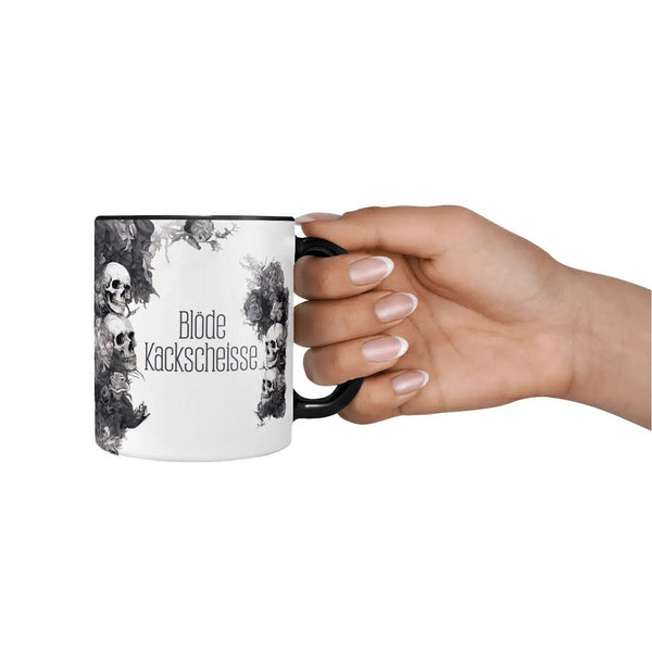 Tasse Spruch Kaffeetasse Blöde Kackscheisse Statement - Sunnywall - Individualität trifft Design