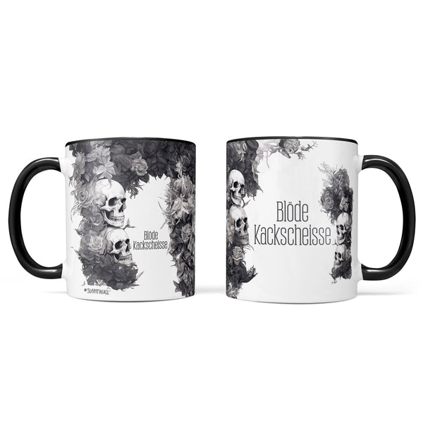 Tasse Spruch Kaffeetasse Blöde Kackscheisse Statement - Sunnywall - Individualität trifft Design