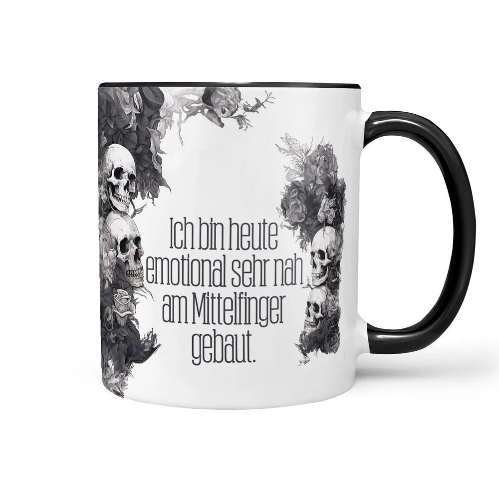 Tasse Spruch Kaffeetasse Emotional am Mittelfinger gebaut Statement - Sunnywall - Individualität trifft Design
