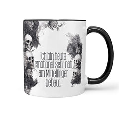 Tasse Spruch Kaffeetasse Emotional am Mittelfinger gebaut Statement - Sunnywall - Individualität trifft Design