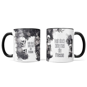 Tasse Spruch Kaffeetasse Halt doch bitte mal die Fresse Statement - Sunnywall - Individualität trifft Design