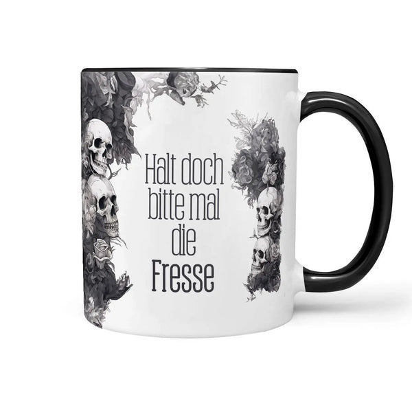 Tasse Spruch Kaffeetasse Halt doch bitte mal die Fresse Statement - Sunnywall - Individualität trifft Design