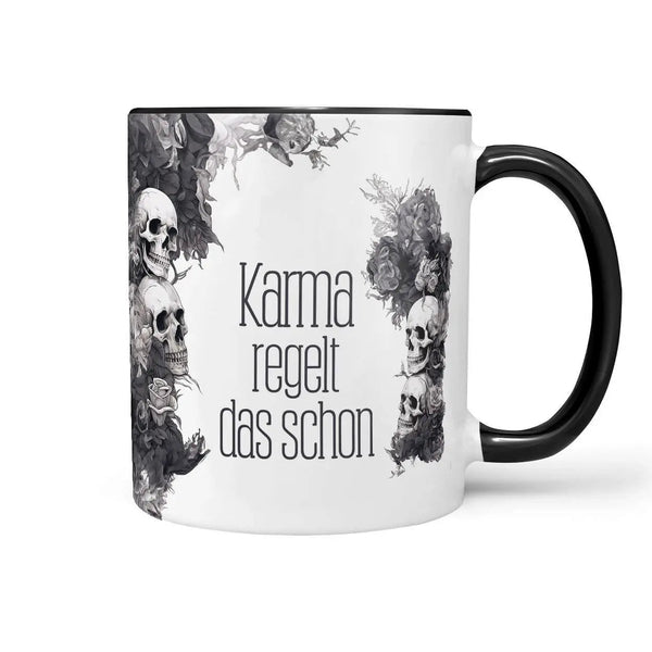 Tasse Spruch Kaffeetasse Karma regelt das schon Statement - Sunnywall - Individualität trifft Design