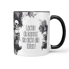 Tasse Spruch Kaffeetasse Lächle du kannst sie nicht alle töten ! Statement - Sunnywall - Individualität trifft Design