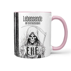 Tasse Spruch Kaffeetasse Lebensende mit drei Buchstaben - EHE - Statement - Sunnywall - Individualität trifft Design
