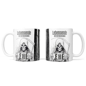Tasse Spruch Kaffeetasse Lebensende mit drei Buchstaben - EHE - Statement - Sunnywall - Individualität trifft Design