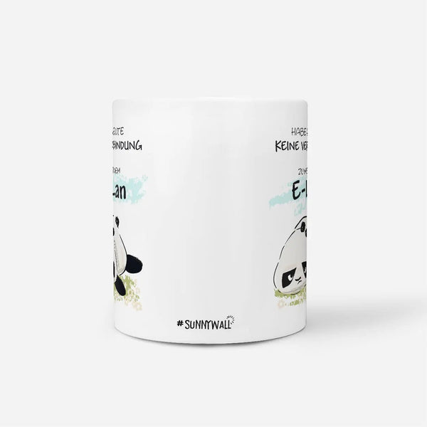 Tasse Spruch Kaffeetasse Panda mit E-Lan - Sunnywall - Individualität trifft Design