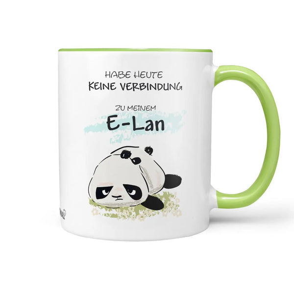 Tasse Spruch Kaffeetasse Panda mit E-Lan - Sunnywall - Individualität trifft Design