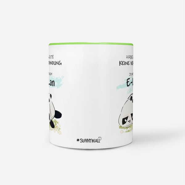 Tasse Spruch Kaffeetasse Panda mit E-Lan - Sunnywall - Individualität trifft Design