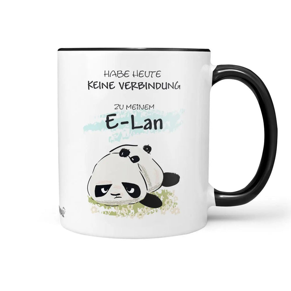 Tasse Spruch Kaffeetasse Panda mit E-Lan - Sunnywall - Individualität trifft Design