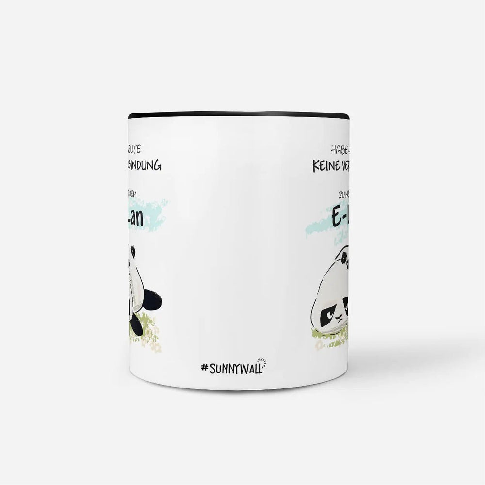 Tasse Spruch Kaffeetasse Panda mit E-Lan - Sunnywall - Individualität trifft Design