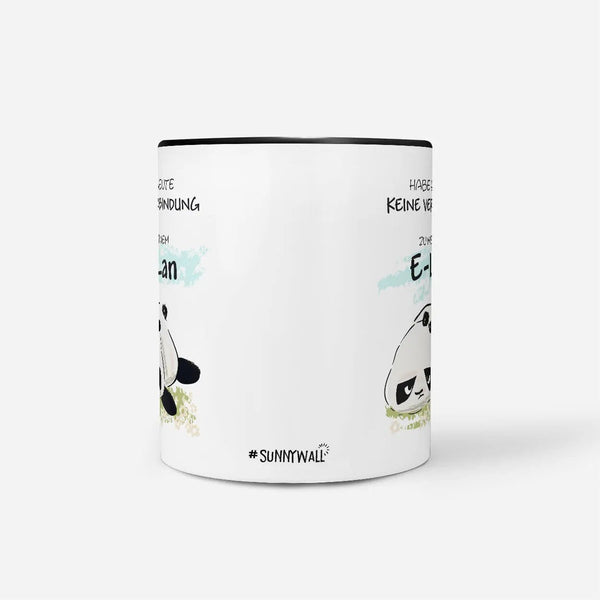 Tasse Spruch Kaffeetasse Panda mit E-Lan - Sunnywall - Individualität trifft Design