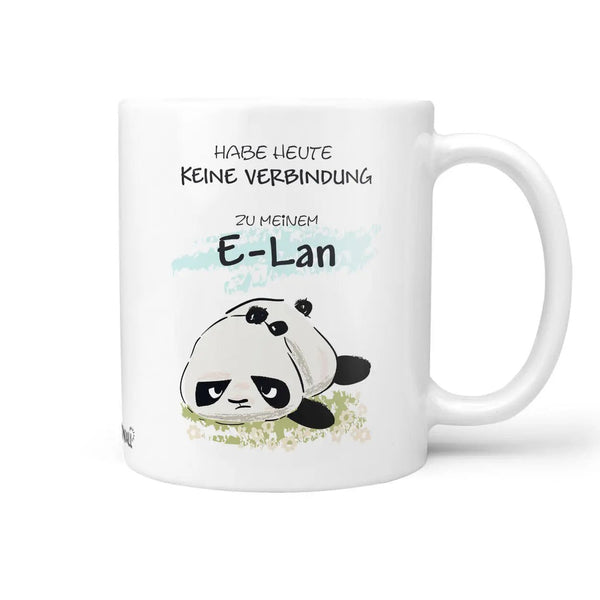 Tasse Spruch Kaffeetasse Panda mit E-Lan - Sunnywall - Individualität trifft Design