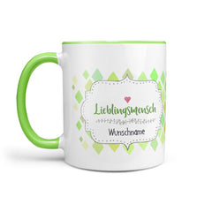 tasse wunschname lieblingsmensch gruen – Liebevoll & individuell - Sunnywall - Individualität trifft Design