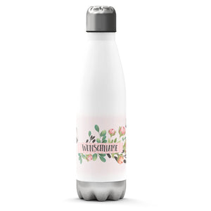 Thermosflasche 500 ml – Blumen & Schmetterlinge mit Wunschname - Sunnywall - Individualität trifft Design