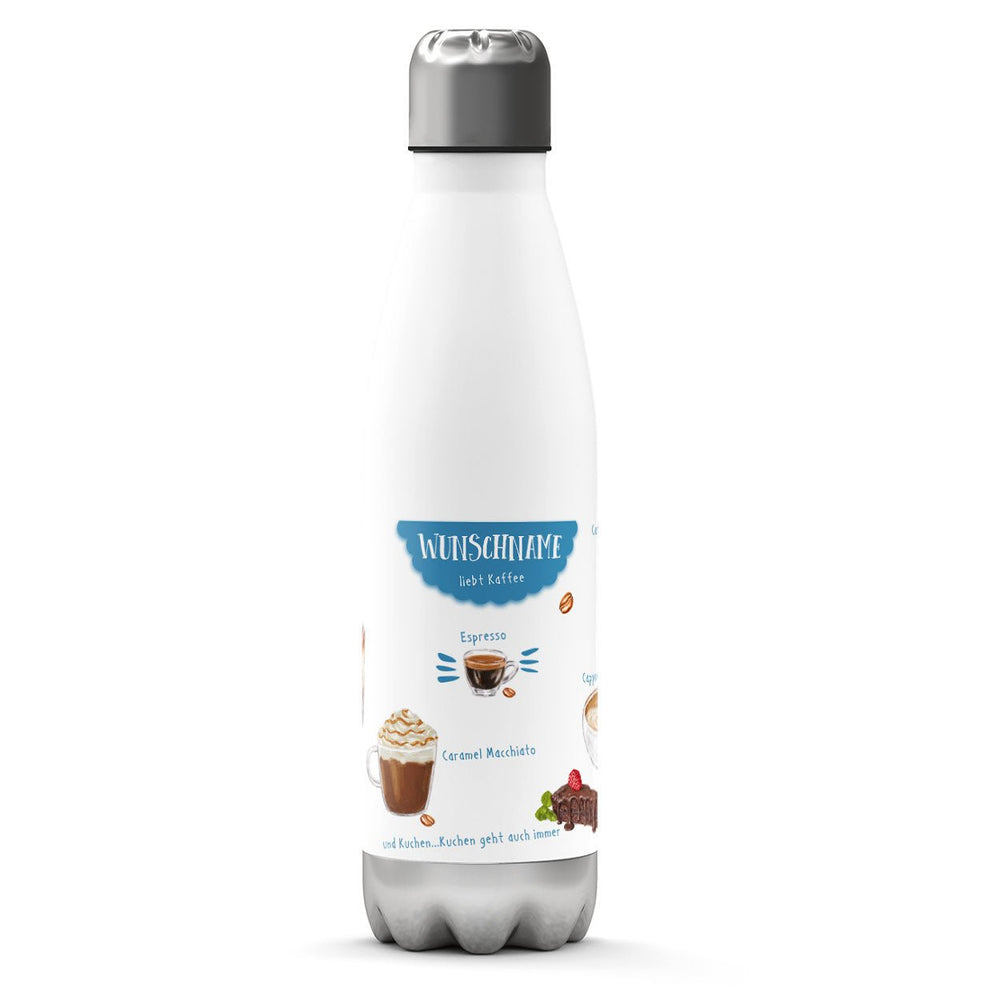 Thermosflasche 500 ml – Kaffee-Liebhaber mit Wunschname - Sunnywall - Individualität trifft Design
