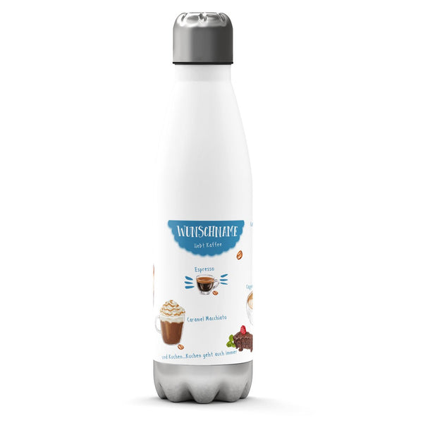 Thermosflasche 500 ml – Kaffee-Liebhaber mit Wunschname - Sunnywall - Individualität trifft Design