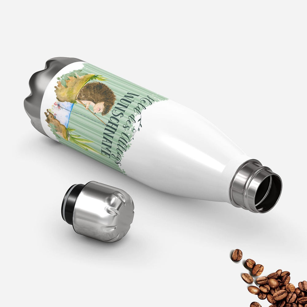 Thermosflasche 500 ml – mit Wunschnamen Held des Alltags | Igel & Angeln - Sunnywall - Individualität trifft Design