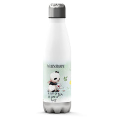 Thermosflasche 500 ml – Panda & Tee mit Wunschname - Sunnywall - Individualität trifft Design