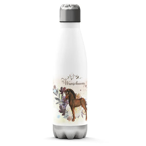 Thermosflasche 500 ml – Wunschname mit Pferdemotiv - Sunnywall - Individualität trifft Design