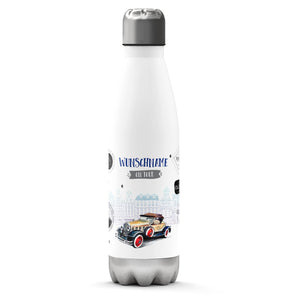 Thermosflasche 500 ml – Wunschname "On Tour" mit Oldtimer - Sunnywall - Individualität trifft Design