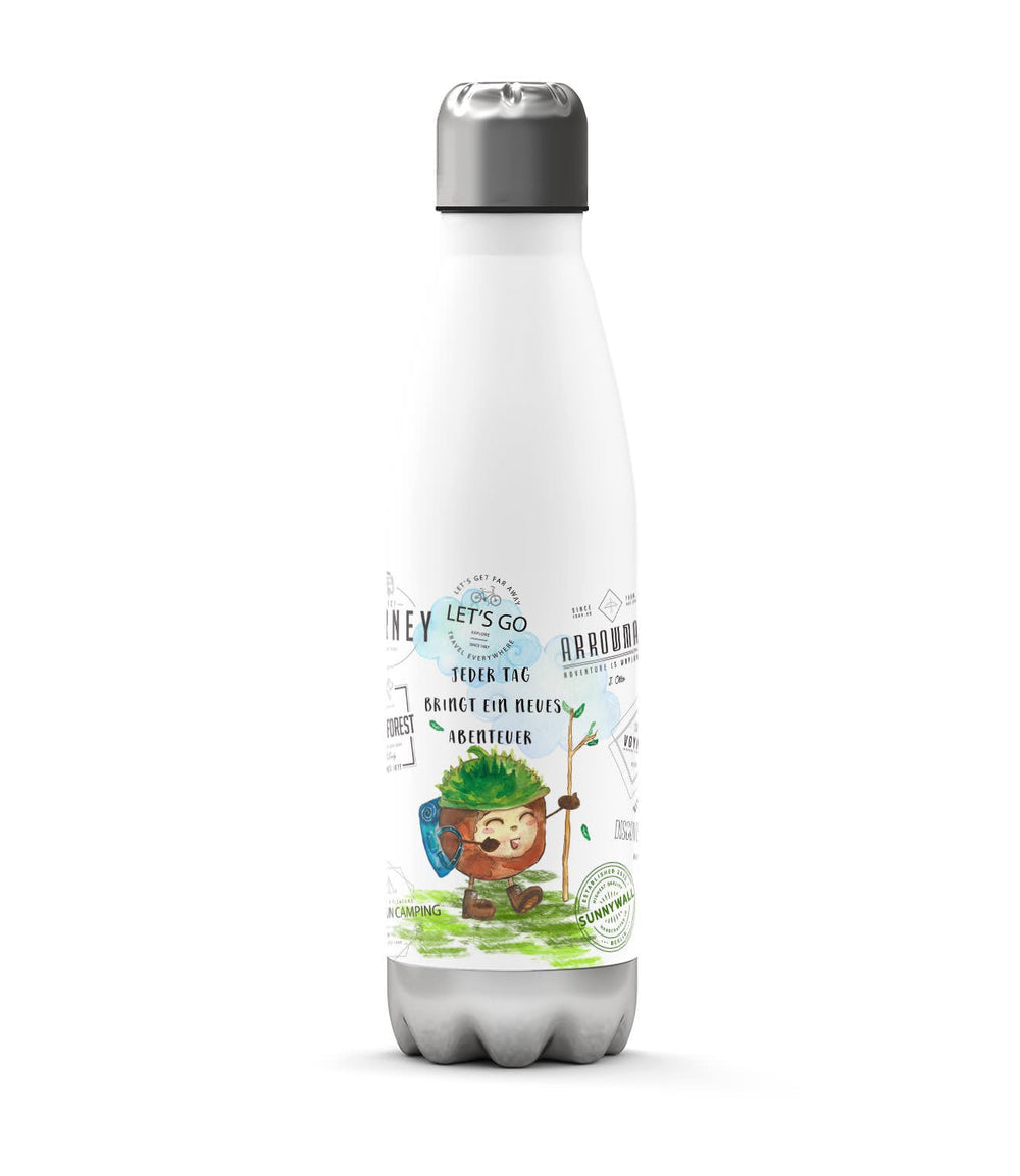 Thermosflasche Kastanie – 500 ml Edelstahl Isolierflasche - Sunnywall - Individualität trifft Design