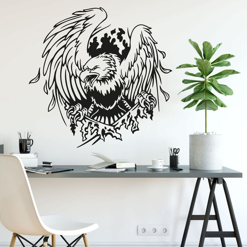 Wandtattoo Adler USA Durchbruch – Weißkopfadler als kraftvolle Wanddeko - Sunnywall - Individualität trifft Design