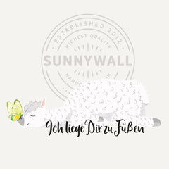Wandtattoo Alpaka Spruch – Ich liege Dir zu Füßen - Sunnywall - Individualität trifft Design