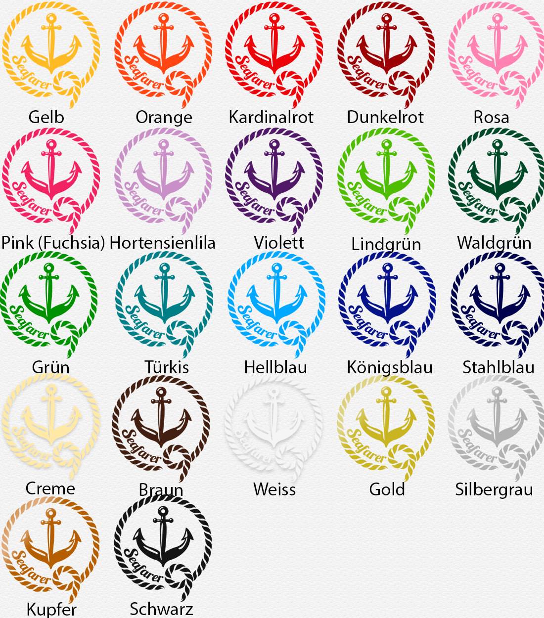 Wandtattoo Anker Seafarer Maritim Wandaufkleber mit Tau Nautik Deko - Sunnywall - Individualität trifft Design