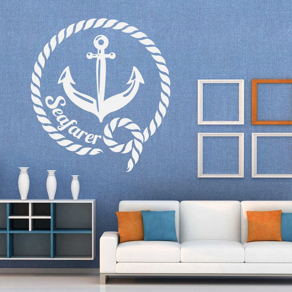Wandtattoo Anker Seafarer Maritim Wandaufkleber mit Tau Nautik Deko - Sunnywall - Individualität trifft Design