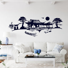 Wandtattoo Asia Landschaft Ruhevolle Fernost-Szenerie für stilvolle Räume - Sunnywall - Individualität trifft Design