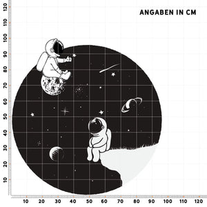 Wandtattoo Astronaut Kinderzimmer – Stilvoller Mondkreis mit moderner Weltraum-Szene - Sunnywall - Individualität trifft Design