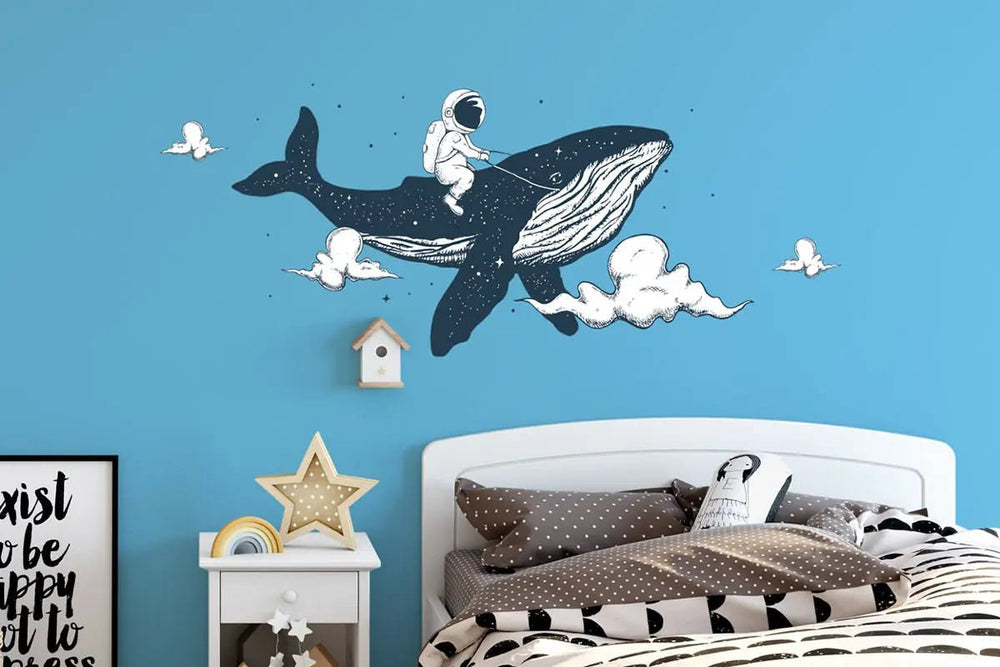 Wandtattoo Astronaut Wal Kinderzimmer – Fantasievolles Weltall-Abenteuer an der Wand - Sunnywall - Individualität trifft Design