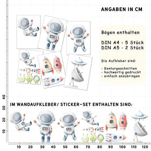Wandtattoo Astronauten Kinderzimmer – Weltraumabenteuer für kleine Entdecker - Sunnywall - Individualität trifft Design
