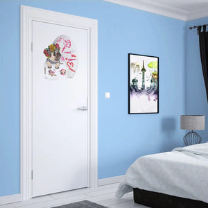 Wandtattoo Aufkleber Mops Lounge mit Blumenkranz WC Aufkleber Türaufkleber Toilettenpapier - Sunnywall - Individualität trifft Design