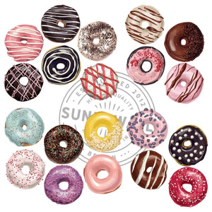 Wandtattoo Aufkleber Wandsticker Küche Genuss - 20 Motive Donuts - Sunnywall - Individualität trifft Design