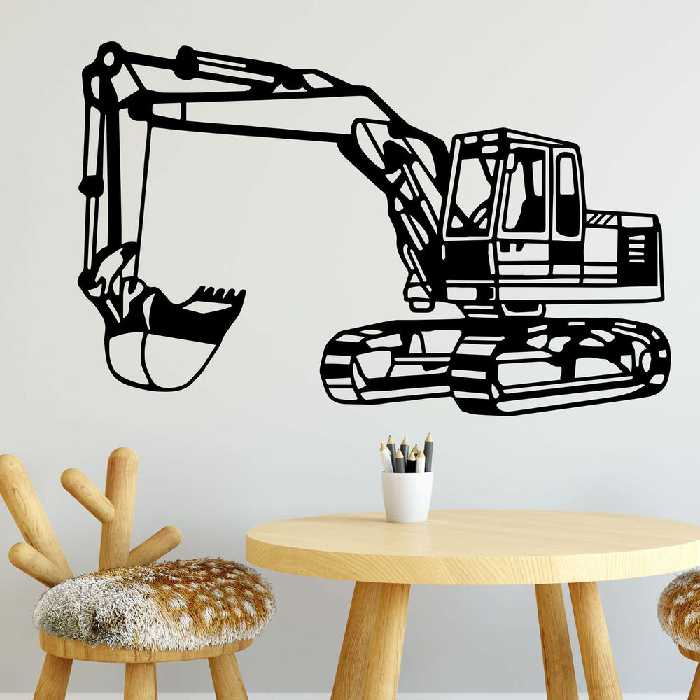Wandtattoo Bagger Kinderzimmer Baustellen-Motiv für kleine Baumeister - Sunnywall - Individualität trifft Design