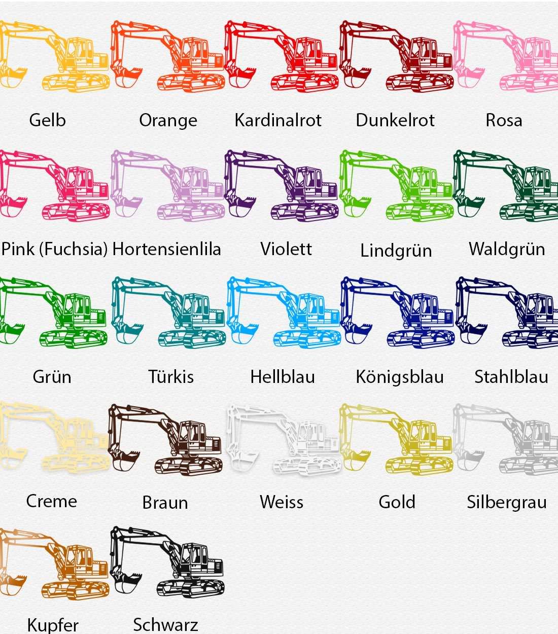 Wandtattoo Bagger Kinderzimmer Baustellen-Motiv für kleine Baumeister - Sunnywall - Individualität trifft Design