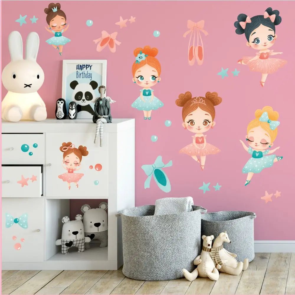 Wandtattoo Ballerina Kinderzimmer – Elegante Tanzmotive für kleine Tänzerinnen - Sunnywall - Individualität trifft Design
