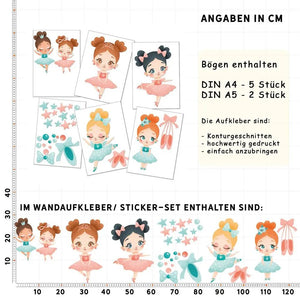 Wandtattoo Ballerina Kinderzimmer – Elegante Tanzmotive für kleine Tänzerinnen - Sunnywall - Individualität trifft Design