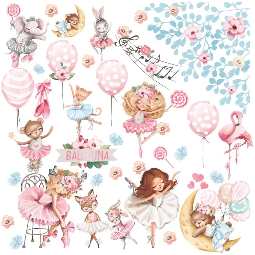 Wandtattoo Ballerina Kinderzimmer – Zartes Tanz-Set mit süßen Ballerinas in Pastell - Sunnywall - Individualität trifft Design