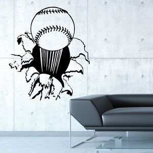 Wandtattoo Baseball – Sportliches Motiv mit Schriftzug & Spieler in Aktion - Sunnywall - Individualität trifft Design